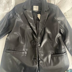 Vegan Leather Blazer
